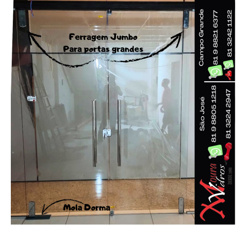 Porta dupla com ferragem Jumbo ( grandes dimensões) 